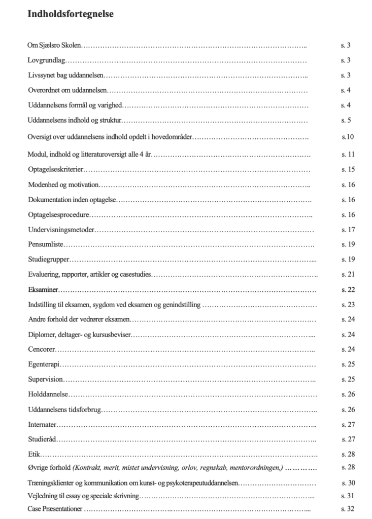 Psykoterapeutuddannelsen jungiansk fundament Sjælsro Studiehåndbog